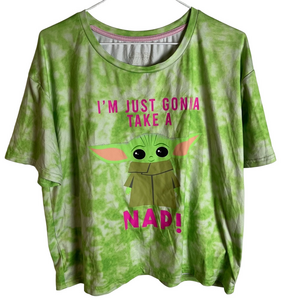 Star Wars Baby Yoda Green Tie Dye Graphic Tee Women's Medium